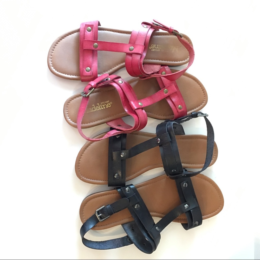 Stuart Madeline Strappy Sandals | Red and Black